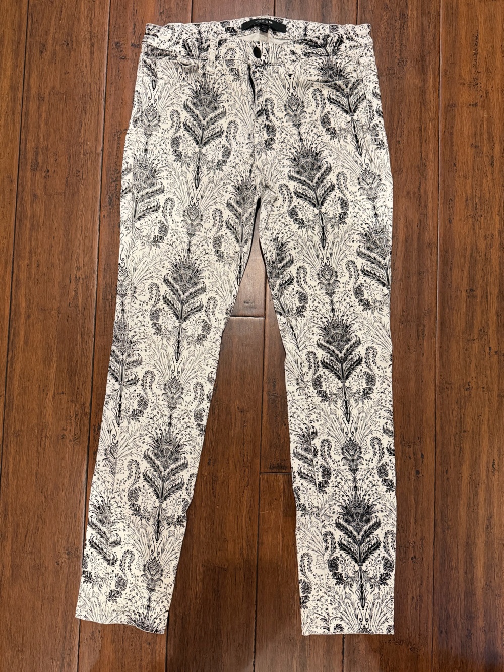 Joe's Jeans Black and White Paisley Skinny Jeans